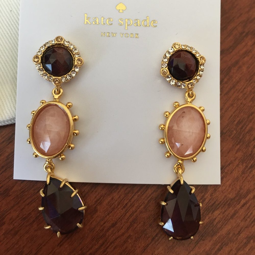 kate spade new york small linear drop earrings - Picture 1 of 6
